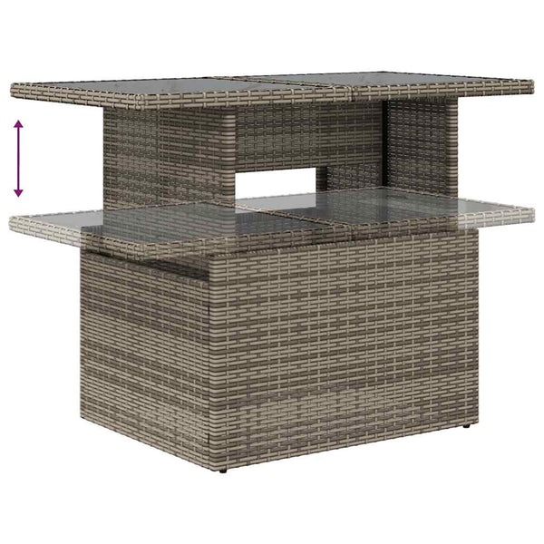 5-tlg. Garten Sofagarnitur Grau Poly Rattan