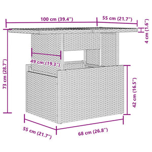 11-teilige Garten Sofagarnitur Schwarz Poly Rattan