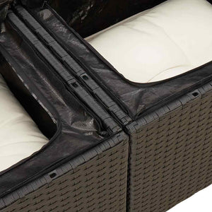 11-teilige Garten Sofagarnitur Schwarz Poly Rattan