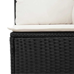 11-teilige Garten Sofagarnitur Schwarz Poly Rattan