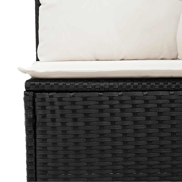 11-teilige Garten Sofagarnitur Schwarz Poly Rattan