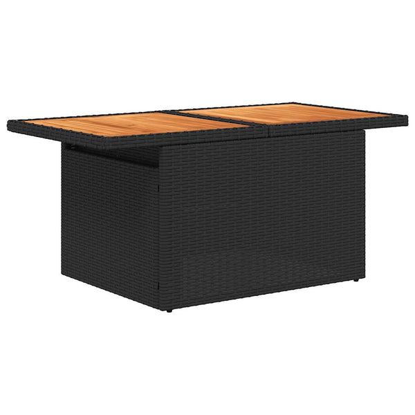 11-teilige Garten Sofagarnitur Schwarz Poly Rattan