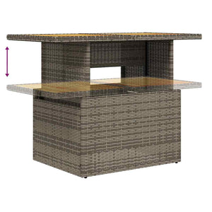 11-tlg. Garten Sofagarnitur Grau Poly Rattan