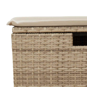 7-teilige Garten Sofagarnitur Beige Poly Rattan