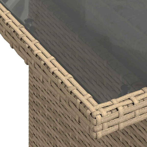 7-teilige Garten Sofagarnitur Beige Poly Rattan