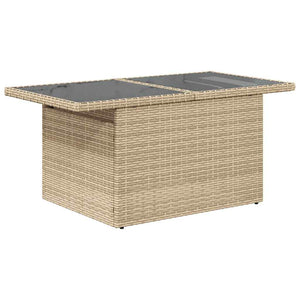 7-teilige Garten Sofagarnitur Beige Poly Rattan