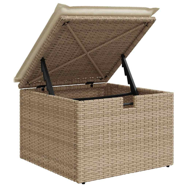 7-teilige Garten Sofagarnitur Beige Poly Rattan