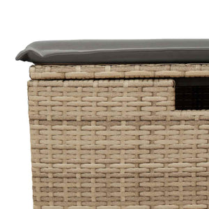 7-teilige Garten Sofagarnitur Beige Poly Rattan