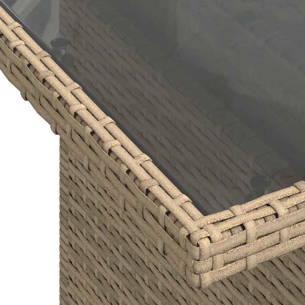 7-teilige Garten Sofagarnitur Beige Poly Rattan