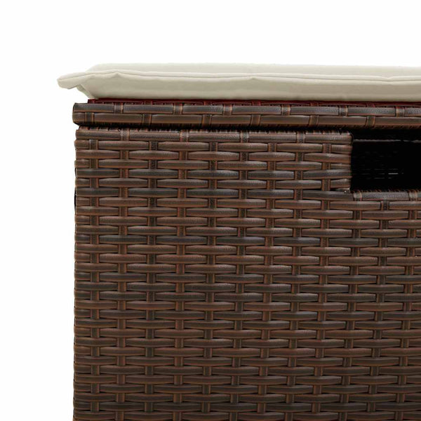 vidaXL Salon de jardin 7 pcs avec coussins résine tressée marron