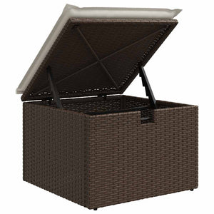 vidaXL Salon de jardin 7 pcs avec coussins résine tressée marron