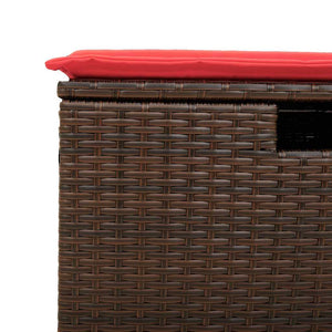 vidaXL Salon de jardin 7 pcs avec coussins résine tressée marron