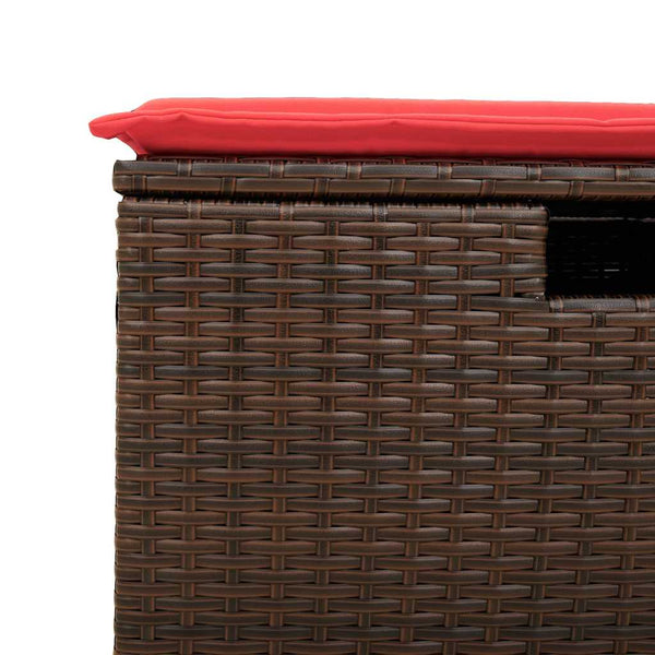 vidaXL Salon de jardin 7 pcs avec coussins résine tressée marron
