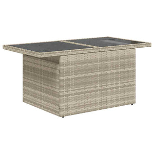 6-tlg. Garten Sofagarnitur Hellgrau Poly Rattan