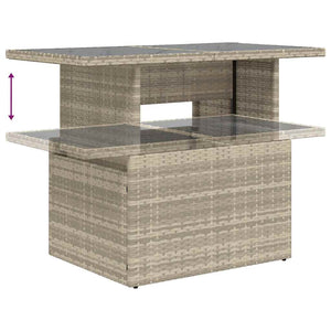 6-tlg. Garten Sofagarnitur Hellgrau Poly Rattan