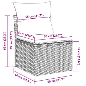 vidaXL Salon de jardin 6 pcs avec coussins résine tressée marron