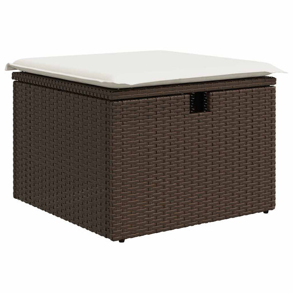 vidaXL Salon de jardin 6 pcs avec coussins résine tressée marron
