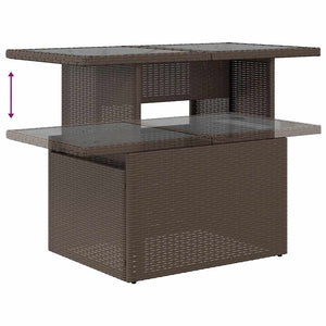 vidaXL Salon de jardin 6 pcs avec coussins résine tressée marron