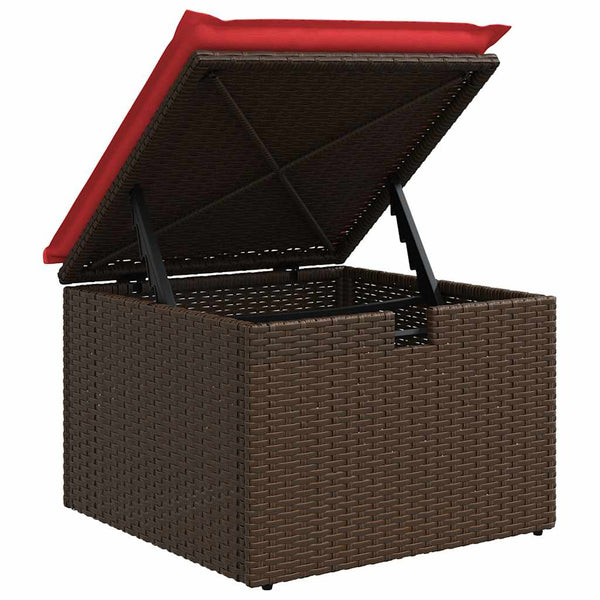 vidaXL Salon de jardin 6 pcs avec coussins résine tressée marron
