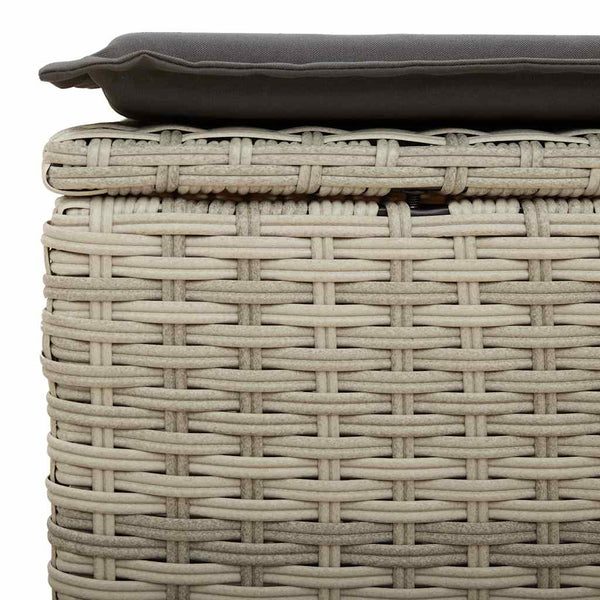 8-tlg. Garten Sofagarnitur Hellgrau Poly Rattan