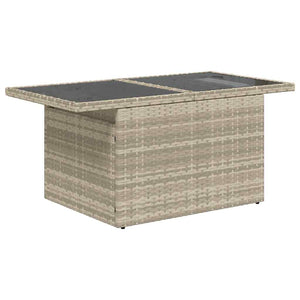 5-tlg. Garten Sofagarnitur Hellgrau Poly Rattan