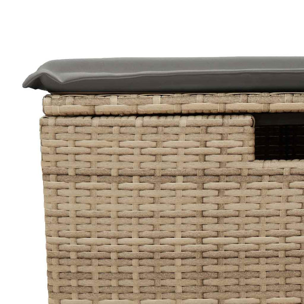 9-teilige Garten Sofagarnitur Beige Poly Rattan