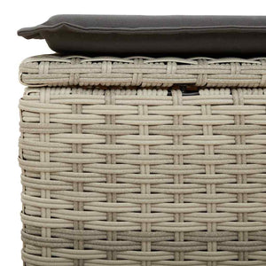 9-teilige Garten Sofagarnitur Hellgrau Poly Rattan