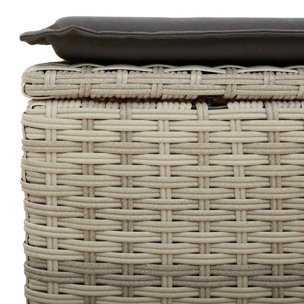 9-teilige Garten Sofagarnitur Hellgrau Poly Rattan