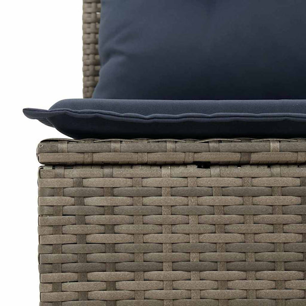 7-tlg. Garten Sofagarnitur Schwarz Poly Rattan mit Kissen