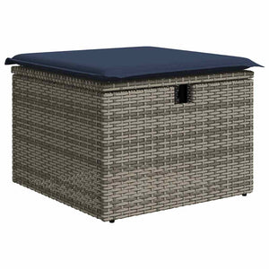 7-tlg. Garten Sofagarnitur Schwarz Poly Rattan mit Kissen