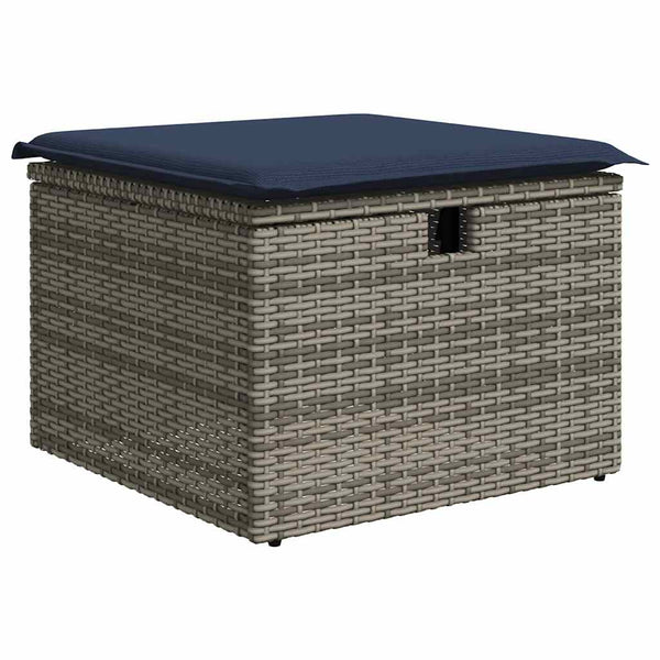 7-tlg. Garten Sofagarnitur Schwarz Poly Rattan mit Kissen
