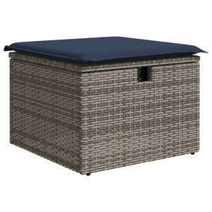 vidaXL Salon de jardin 9 pcs avec coussins en résine tressée gris