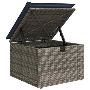 vidaXL Salon de jardin 9 pcs avec coussins en résine tressée gris