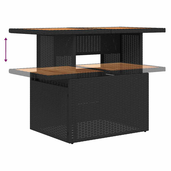 6-tlg. Garten Sofagarnitur Braun Poly Rattan Akazie