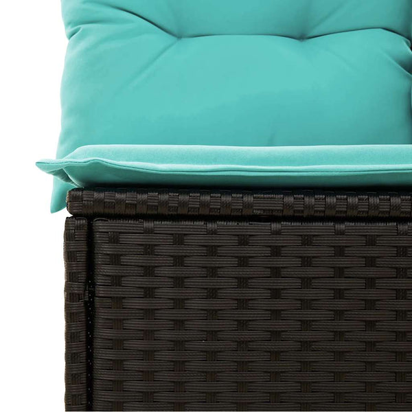 6-tlg. Garten Sofagarnitur Braun Poly Rattan Akazie