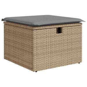 vidaXL Ensemble canapé de jardin 5 pcs avec coussins Beige rotin synthétique acacia