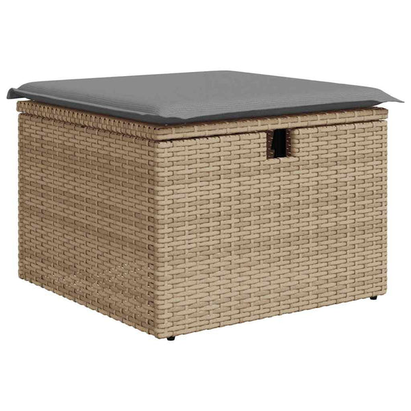 vidaXL Ensemble canapé de jardin 5 pcs avec coussins Beige rotin synthétique acacia