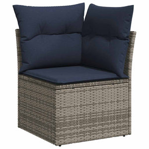 8-tlg. Garten Sofagarnitur Braun Poly Rattan