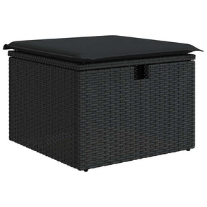 9-teilige Garten Sofagarnitur Schwarz Poly Rattan