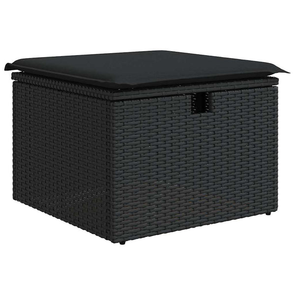 9-teilige Garten Sofagarnitur Schwarz Poly Rattan