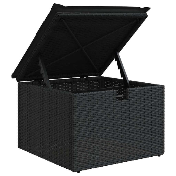 9-teilige Garten Sofagarnitur Schwarz Poly Rattan