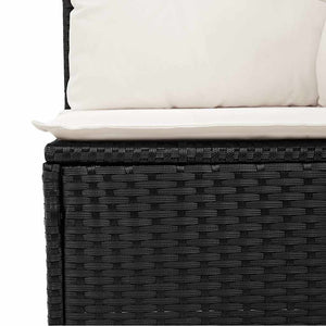 9-teilige Garten Sofagarnitur Schwarz Poly Rattan
