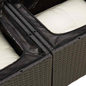 9-teilige Garten Sofagarnitur Schwarz Poly Rattan