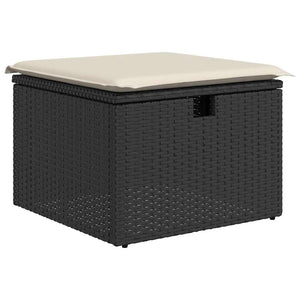 9-teilige Garten Sofagarnitur Schwarz Poly Rattan