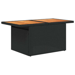 9-teilige Garten Sofagarnitur Schwarz Poly Rattan