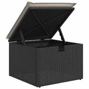 9-teilige Garten Sofagarnitur Schwarz Poly Rattan