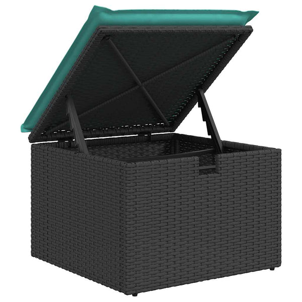 9-teilige Garten Sofagarnitur Schwarz Poly Rattan
