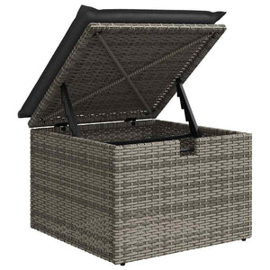 9-teilige Garten Sofagarnitur Grau Poly Rattan