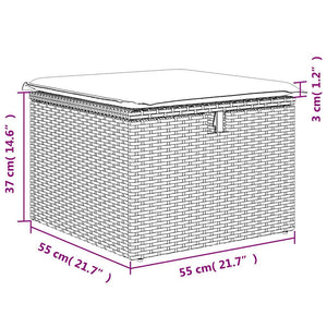 9-teilige Garten Sofagarnitur Grau Poly Rattan
