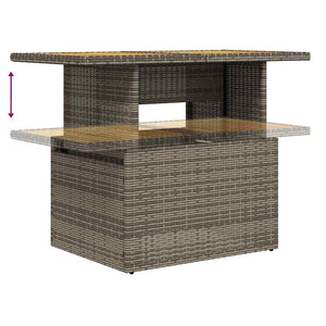9-teilige Garten Sofagarnitur Grau Poly Rattan